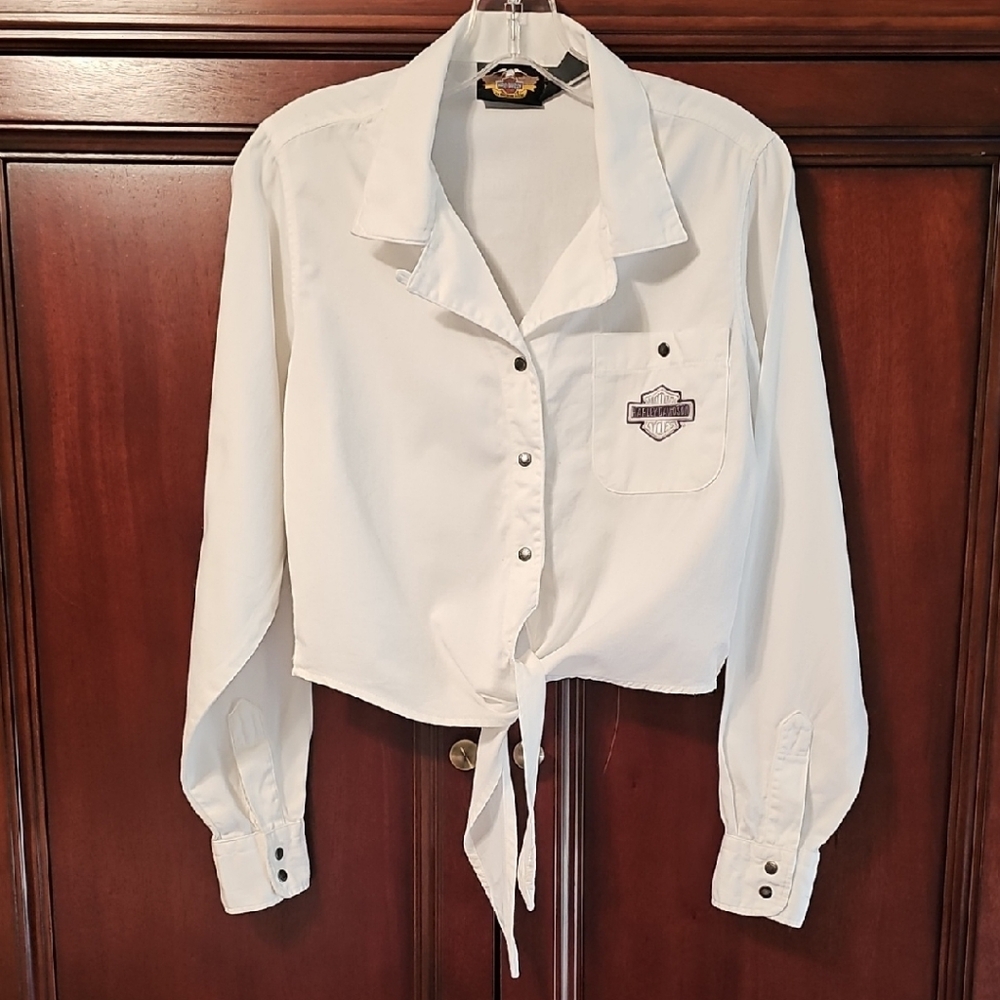 Harley-Davidson Classic White Women's Button-Down Shirt